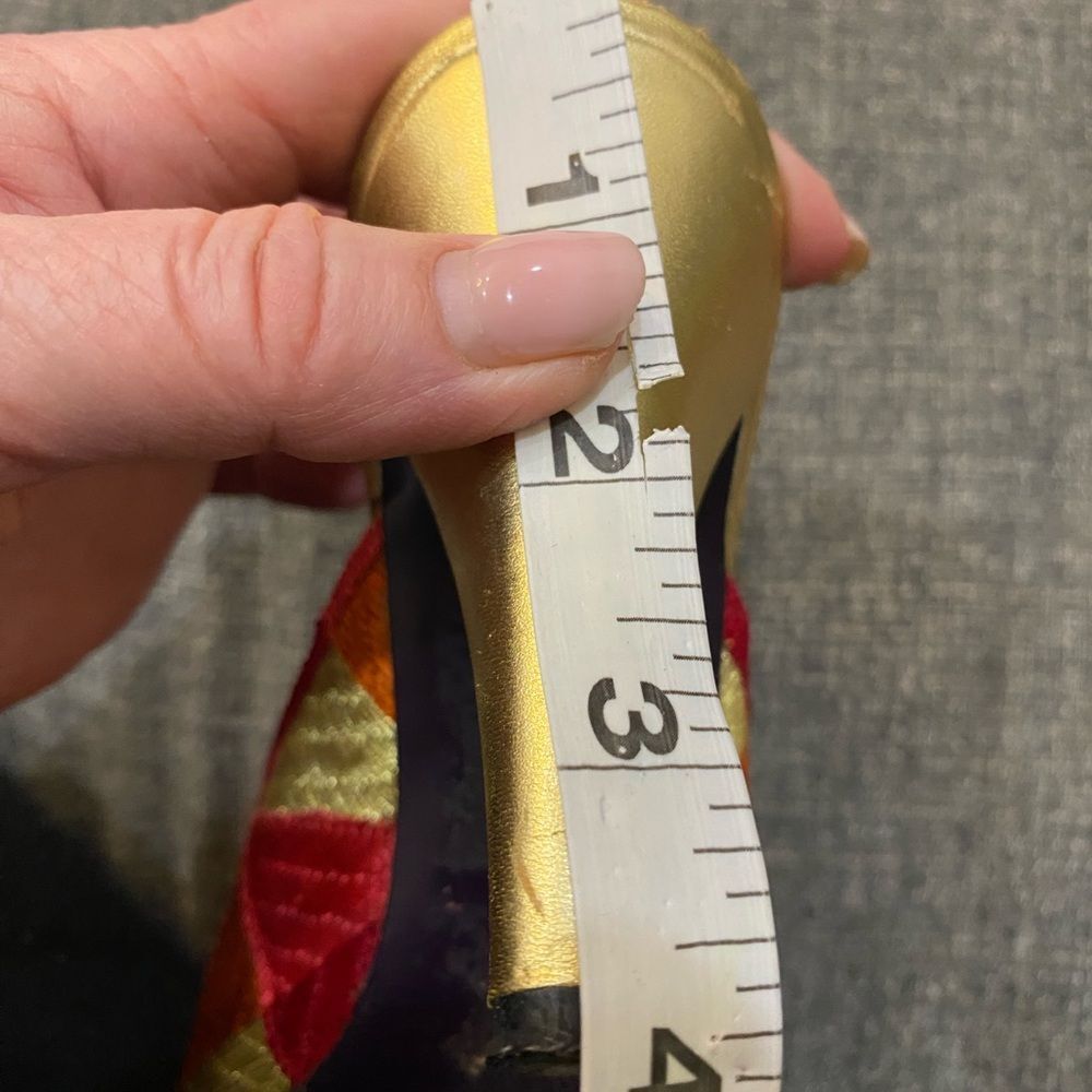 Fendi Red and Gold Geometric Mules - Picture 11 of 11